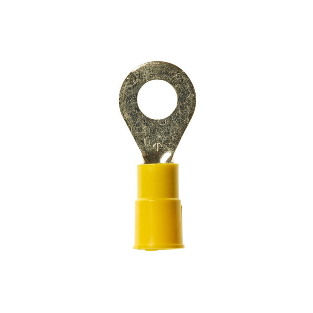 3M MV10-14R/SX Vinyl Insulated Brazed Seam Ring Tongue Terminal, Yellow, 12 to 10 AWG, 600V (7100017418) (50 Pack)
