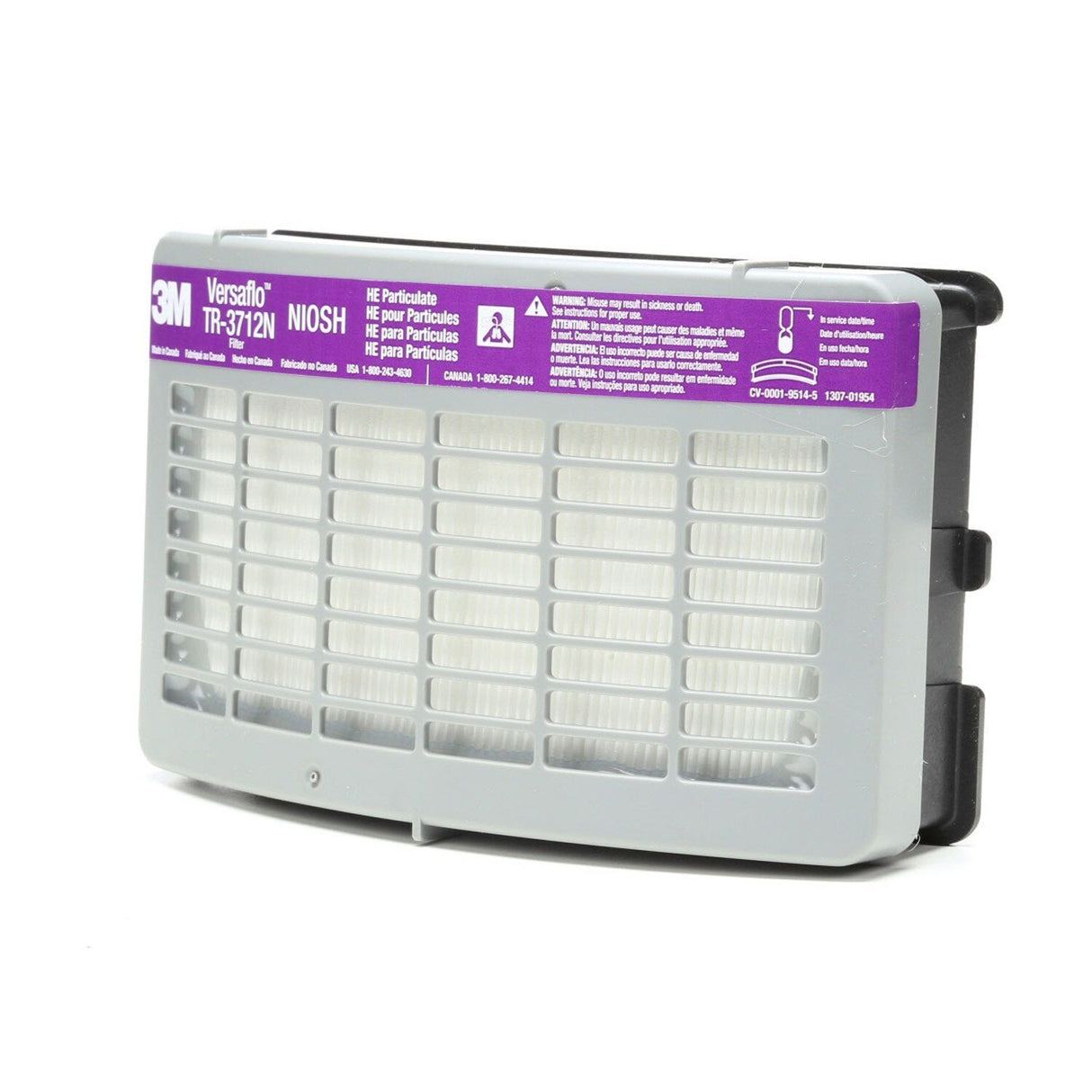 3M 56313 TR-3712N-5 Versaflo HE Particulate Filter for TR-300 Series PAPR, Gray (7100018971) - 3
