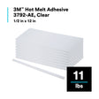 3M 3792 Q 3792 AE Hot Melt Adhesive, Clear, 1/2 in x 12 in, 11 lb Case (7100020335) (11 Pack)