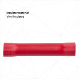 3M MVU18BCX Butt Connector, Vinyl Insulated, Red, 22-18 AWG, 1 in (7100021008) (500 Pack) - 3