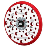 3M 20465 Xtract Hookit Low Profile Back-up Pad 861 Plus, Red Foam, 6 in, 53 Holes, 5/16-24 EXT (7100022038) (10 Pack) - 3