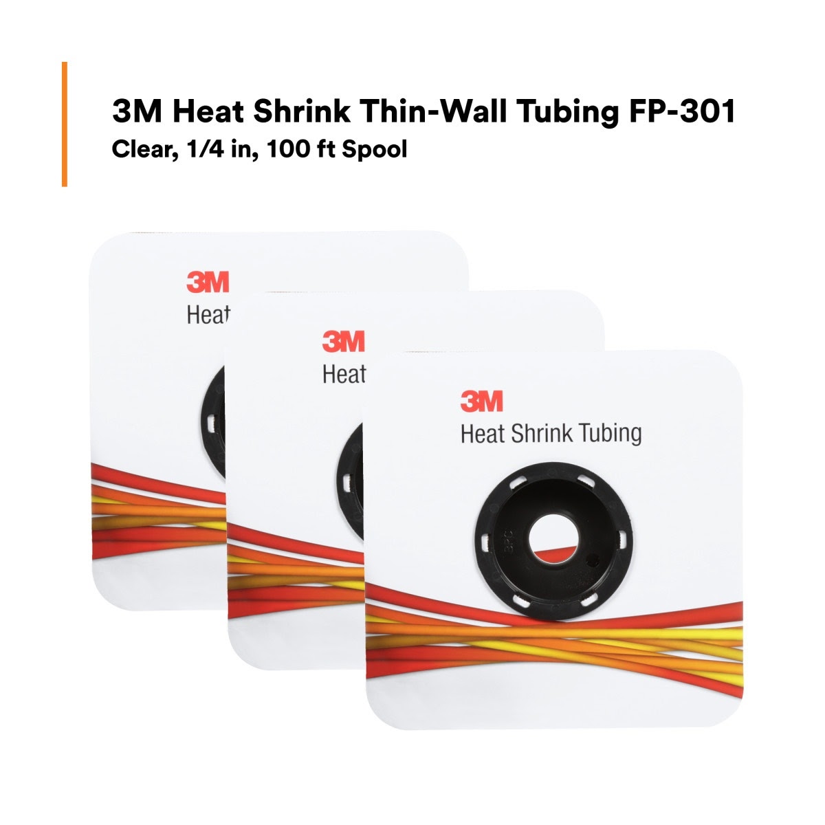 3M FP-301-1/4-100'-Clear-Spool Heat Shrink Thin-Wall Tubing (7100022513) (3 Pack) - 8