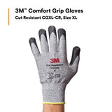 3M CGXL-CR Comfort Grip Cut Resistant Work Gloves, ANSI Cut Level 3, Nitrile Foam Coated, Gray, Size X-Large (7100023131) (1 Pair) (6 Pack) - 3