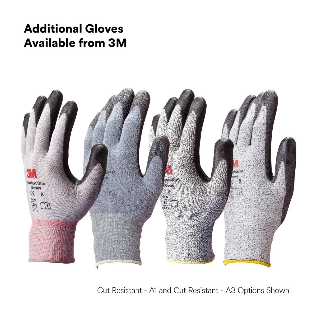 3M CGXL-CR Comfort Grip Cut Resistant Work Gloves, ANSI Cut Level 3, Nitrile Foam Coated, Gray, Size X-Large (7100023131) (1 Pair) (6 Pack) - 10