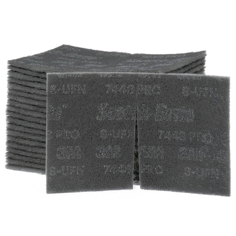 3M PO-HP 7448 Scotch-Brite Hand Pad, SiC Ultra Fine, Gray, 6 in x 9 in (7100023340) (60 Pack)