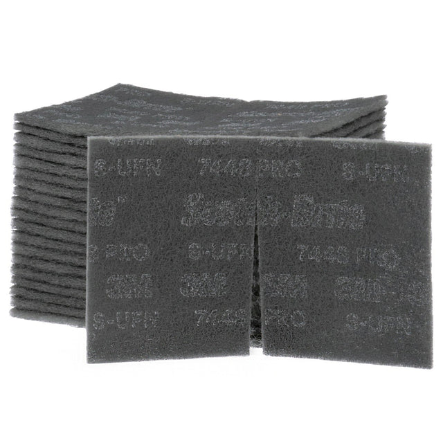 3M PO-HP 7448 Scotch-Brite Hand Pad, SiC Ultra Fine, Gray, 6 in x 9 in (7100023340) (20 Pack)