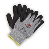 3M CGL-CR Comfort Grip Cut Resistant Work Gloves, ANSI 3, Gray, Large, Nitrile Foam Coated, Washable, Knit Wrist Cuff (7100023421) (1 Pair) (6 Pack)