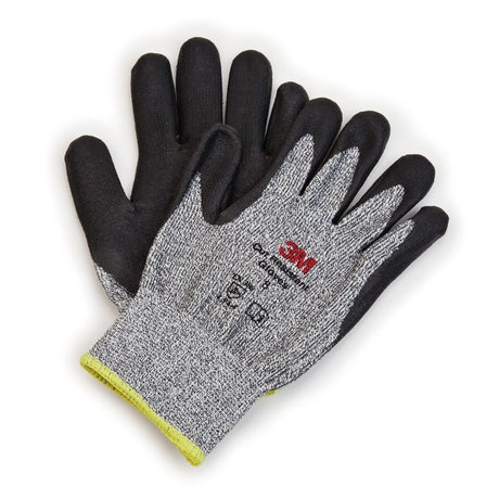 3M CGL-CR Comfort Grip Cut Resistant Work Gloves, ANSI 3, Gray, Large, Nitrile Foam Coated, Washable, Knit Wrist Cuff (7100023421) (1 Pair) (6 Pack)