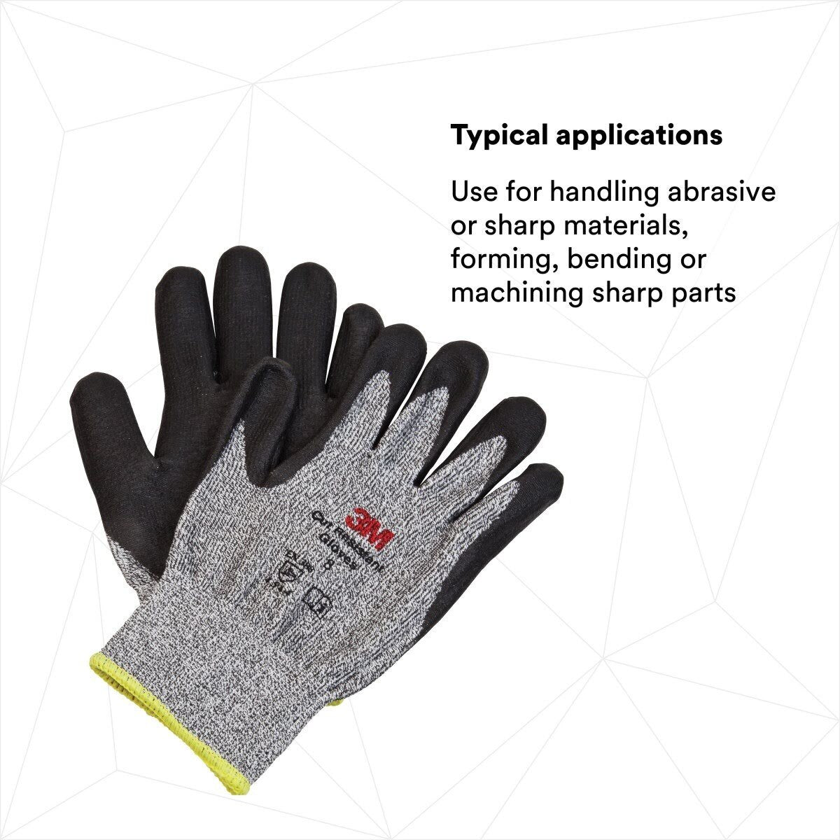 3M CGL-CR Comfort Grip Cut Resistant Work Gloves, ANSI 3, Gray, Large, Nitrile Foam Coated, Washable, Knit Wrist Cuff (7100023421) (1 Pair) (6 Pack) - 2