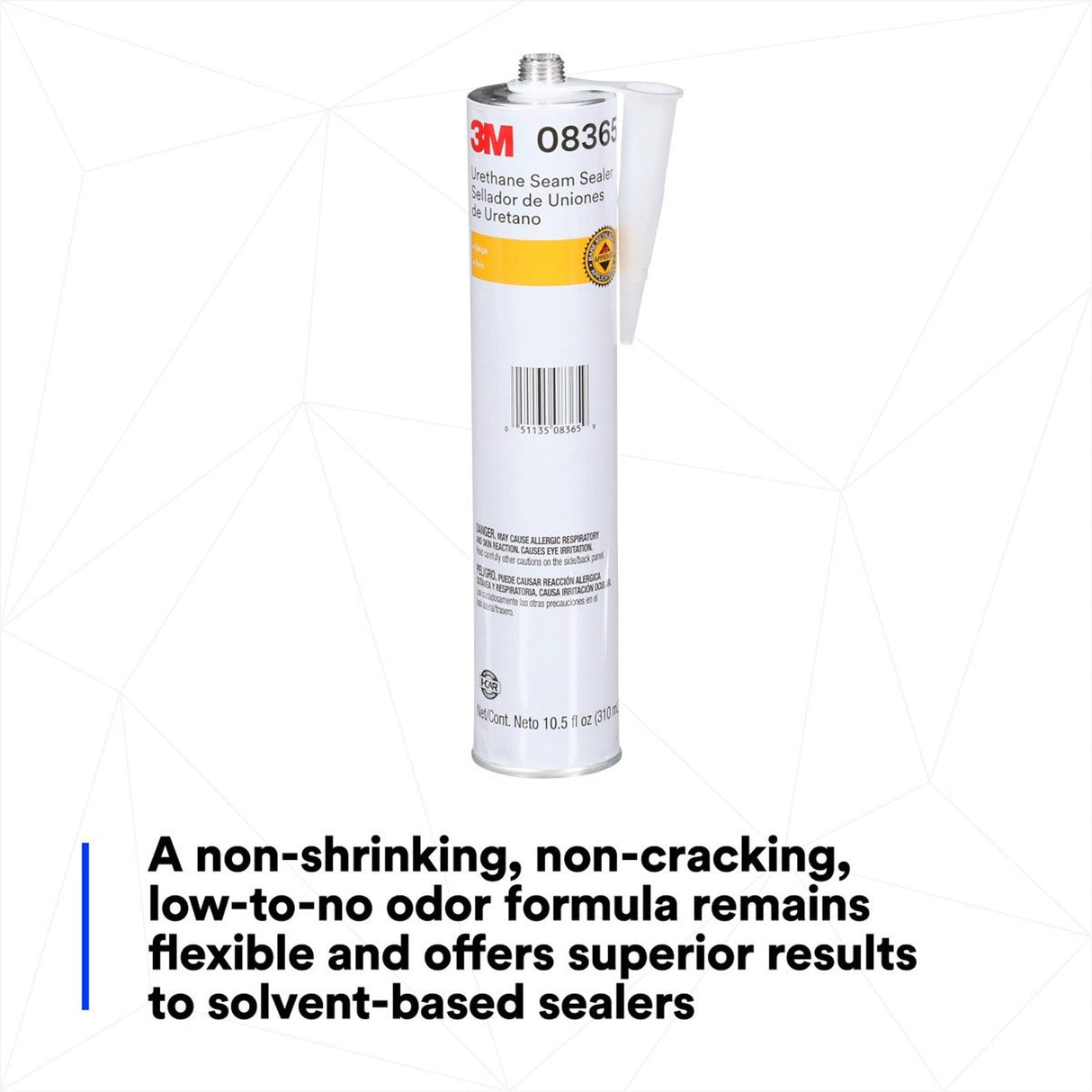 3M 08365 Urethane Seam Sealer Beige 310 mL Cartridge 10.5 fl oz Paintable in 30-45 Minutes (08365) (7100024963) (12 Pack) - 7