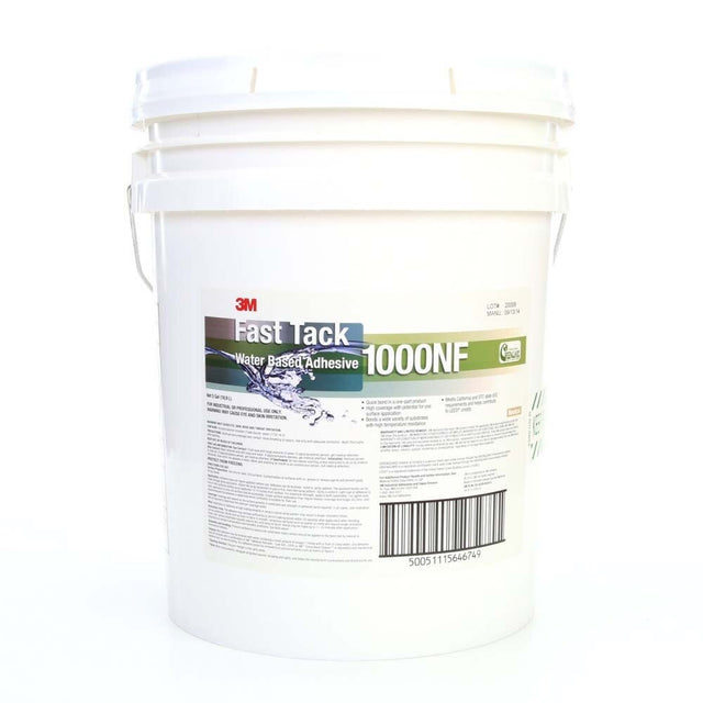 3M 1000NF Fast Tack Water Based Adhesive , Neutral, 5 Gallon Drum Pail (7100025154) (5 Pack)