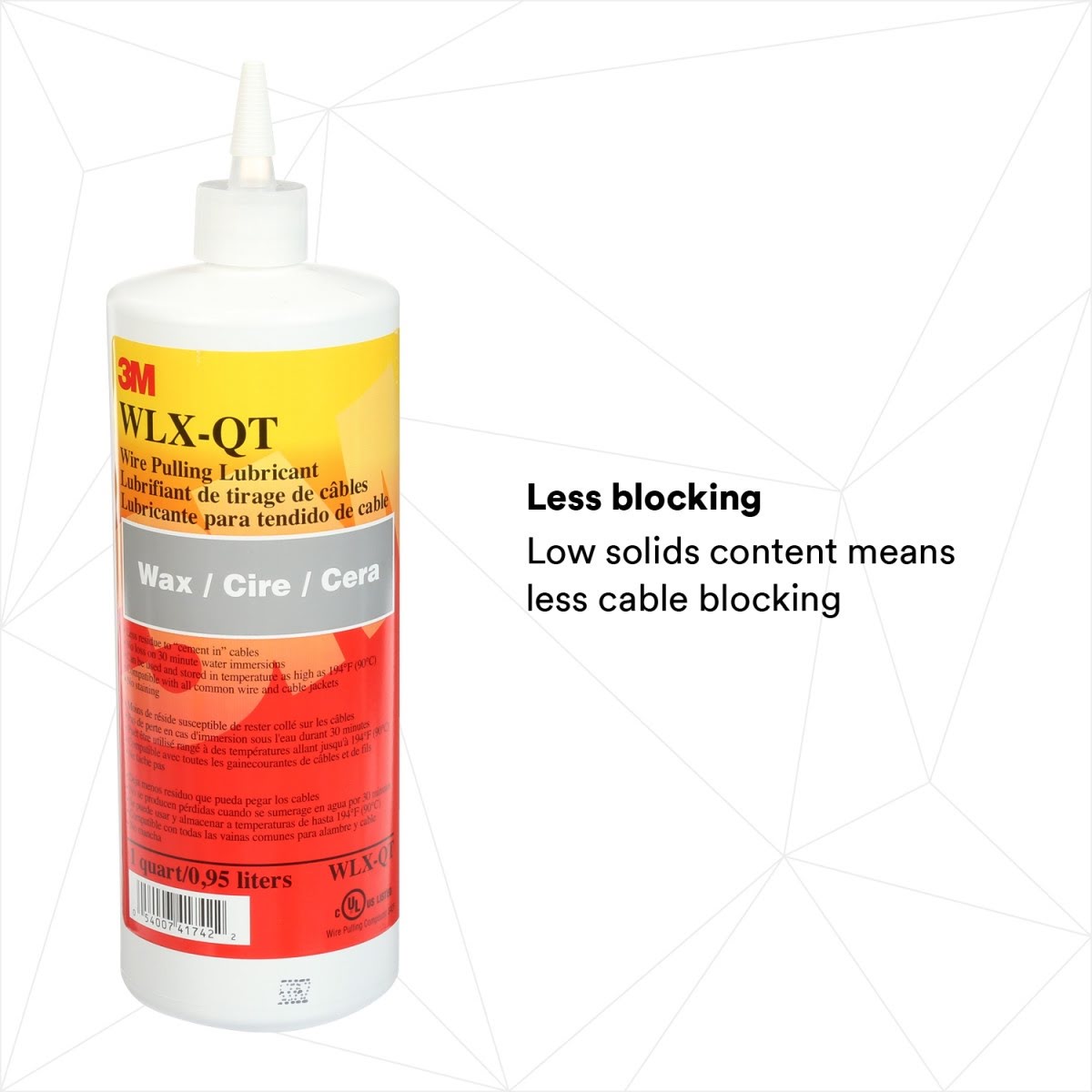 3M Wire Pulling Lubricant Wax, Gray, 1 Quart Canister (WLX-QT) (7100026918) (12 Pack) - 4