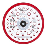 3M Xtract Hookit Low Profile Back-up Pad, 52 Holes, Red, 6 in, 5/16-24 External (20356) (7100027464) (10 Pack)