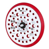 3M Xtract Hookit Low Profile Back-up Pad, 52 Holes, Red, 6 in, 5/16-24 External (20356) (7100027464) (10 Pack) - 3