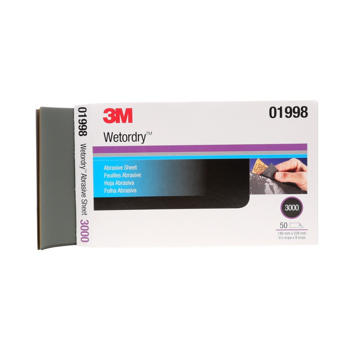 3M 401Q 3000A Wetordry Abrasive Sheet 3000 Grit Black Wet Dry 5 1/2 in x 9 in (7100028225) (250 Pack)