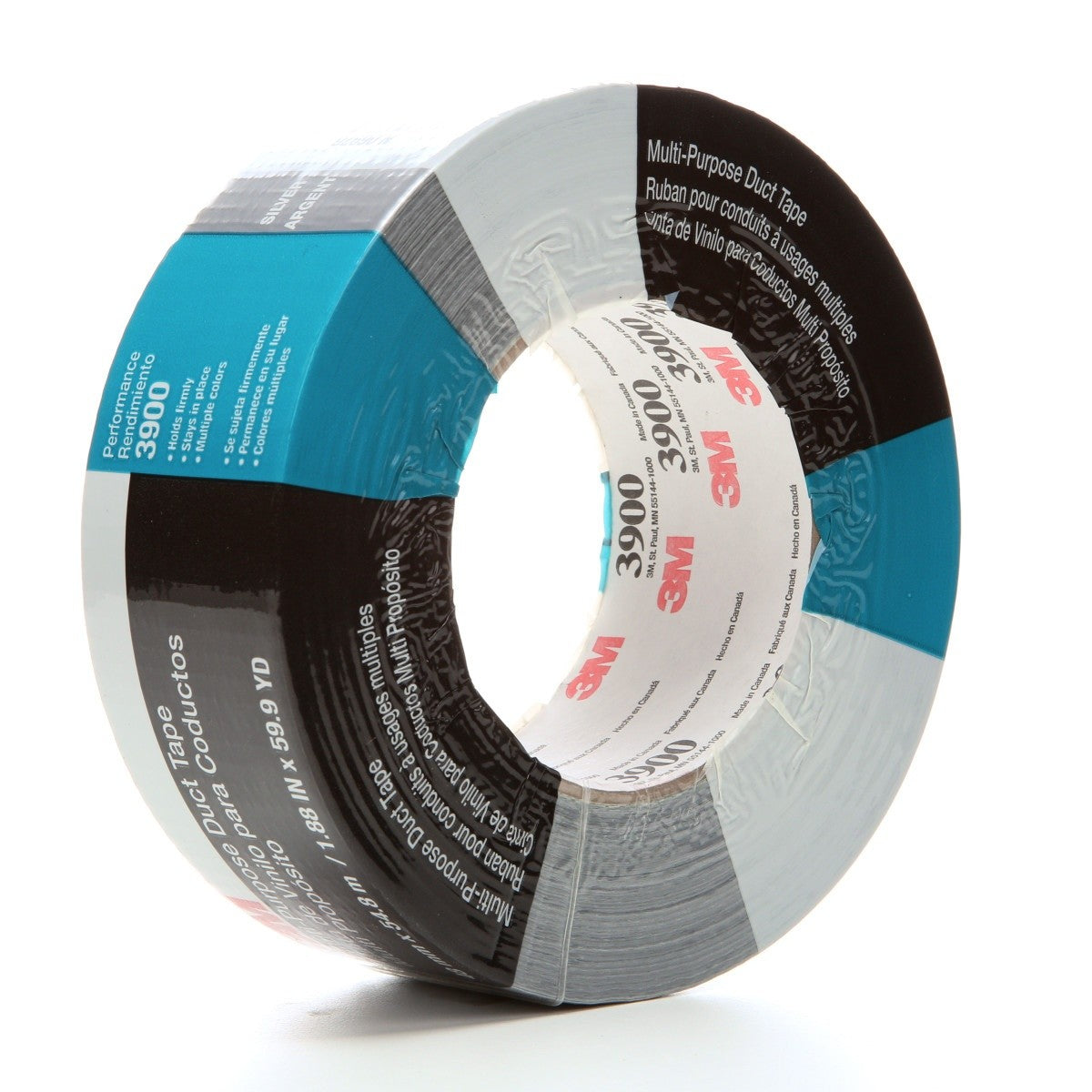 3M 3900 Multi-Purpose Duct Tape, Silver, 48 mm x 54.8 m, 7.6 mil, Rubber Adhesive, Water Resistant, Conveniently Packaged (7100029108) (24 Pack) - 4