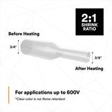 3M FP0.750CR50'S Heat Shrink Thin-Wall Tubing FP-301, 2:1 Shrink Ratio, Clear, 3/4 in x 50 ft Spool (7100030651) (3 Pack) - 9