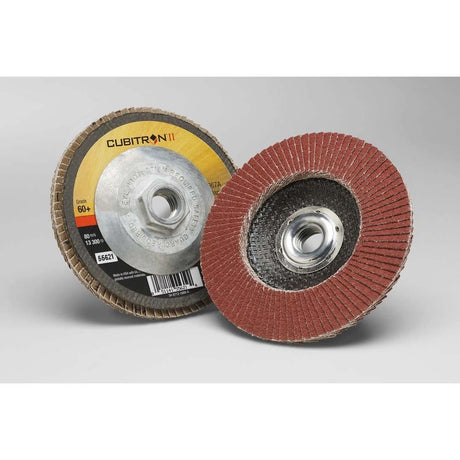 3M 7100032359 Cubitron II Flap Disc 967A, 60+, T29 Quick Change, 4-1/2 in x 5/8-11 (10 Pack)
