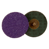 3M 786C 33389 Cubitron II Roloc Fibre Disc, Purple, 3 in, 36+ Grit (7100033190) (90 Pack) - 2