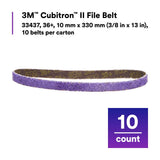 3M 786F 33437 Cubitron II File Belt, 36+ Grit, Purple, 3/8 in x 13 in, Spot Weld Removal (7100033193) (50 Pack) - 2