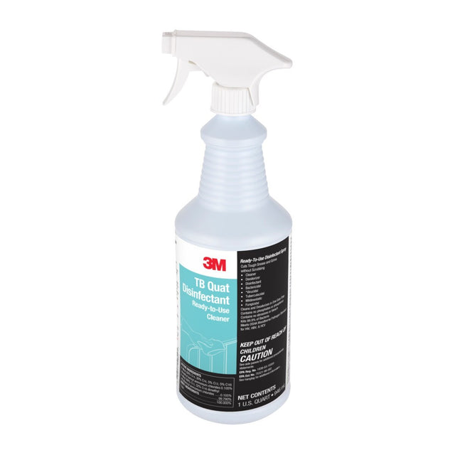 3M TB Quat Disinfectant Ready-To-Use Cleaner, Deodorizer, Disinfectant, 1 qt Bottle (7100034339) (12 Pack)