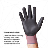 3M CGL-GU General Use Work Glove, Nitrile Palm Coating, Washable, Knit Wrist Cuff, Gray, Large (7100034911) (1 Pair) (6 Pack) - 6
