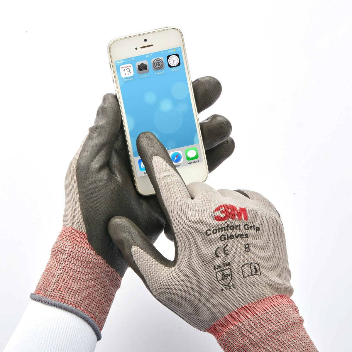 3M CGL-GU General Use Work Glove, Nitrile Palm Coating, Washable, Knit Wrist Cuff, Gray, Large (7100034911) (1 Pair) (6 Pack) - 7