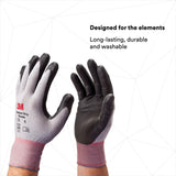 3M CGL-GU General Use Work Glove, Nitrile Palm Coating, Washable, Knit Wrist Cuff, Gray, Large (7100034911) (1 Pair) (6 Pack) - 9