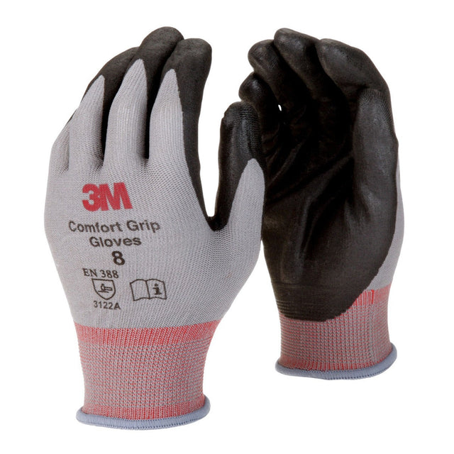 3M CGM-GU Comfort Grip General Use Work Gloves, Nitrile Palm Coating, Gray, Medium (7100034912) (1 Pair)
