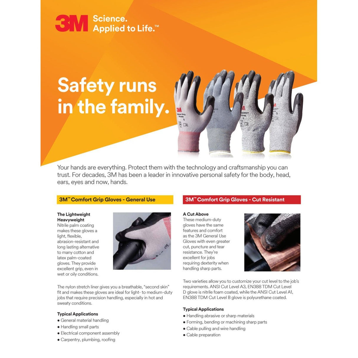 3M CGM-GU Comfort Grip General Use Work Gloves, Nitrile Palm Coating, Gray, Medium (7100034912) (1 Pair) - 8
