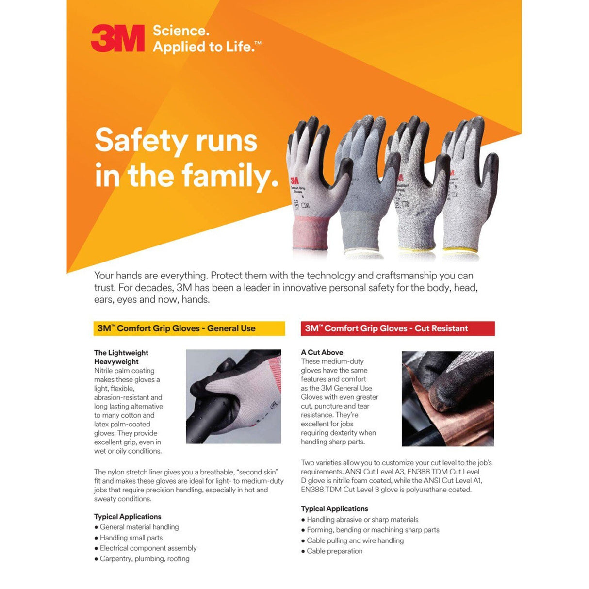 3M CGM-GU Comfort Grip General Use Work Gloves, Nitrile Palm Coating, Gray, Medium (7100034912) (1 Pair) - 8