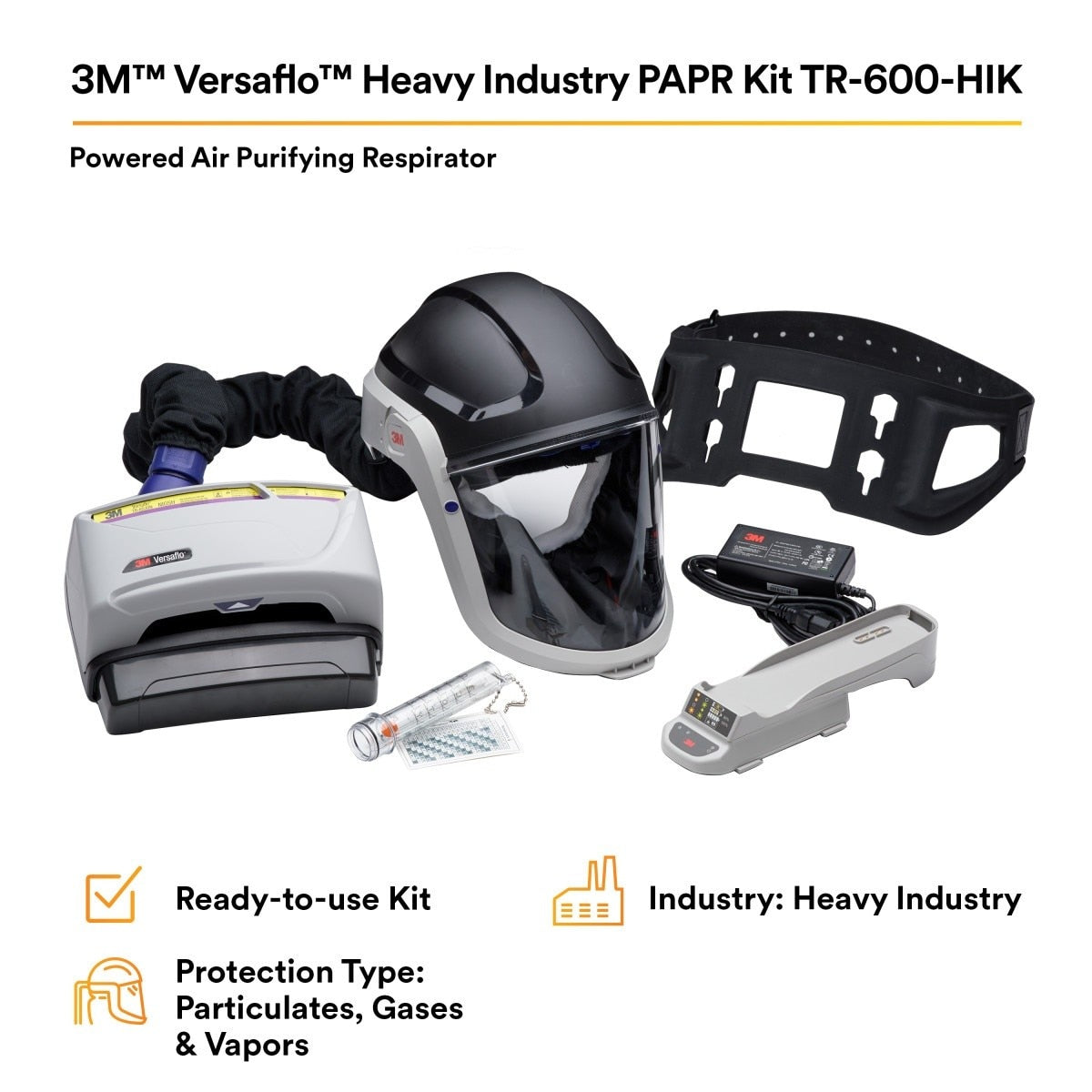 3M TR-600-HIK Versaflo Heavy Industry PAPR Kit Powered Air Purifying Respirator (7100035755) - 5