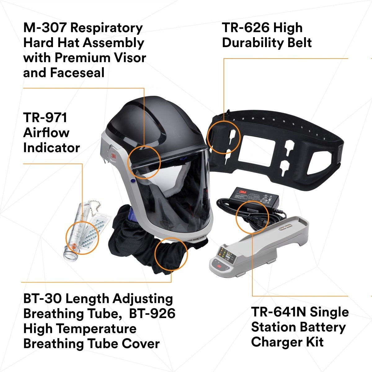 3M TR-600-HIK Versaflo Heavy Industry PAPR Kit Powered Air Purifying Respirator (7100035755) - 7