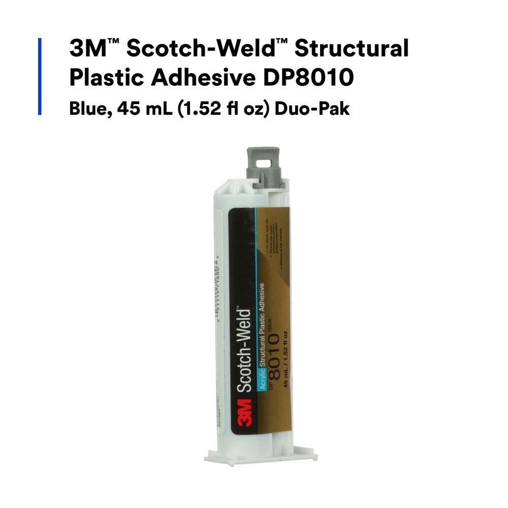 3M 8010 Scotch-Weld Structural Plastic Adhesive DP Blue for Plastic to Metal Bonding (45 mL Duo-Pak) (7100036717) - 3