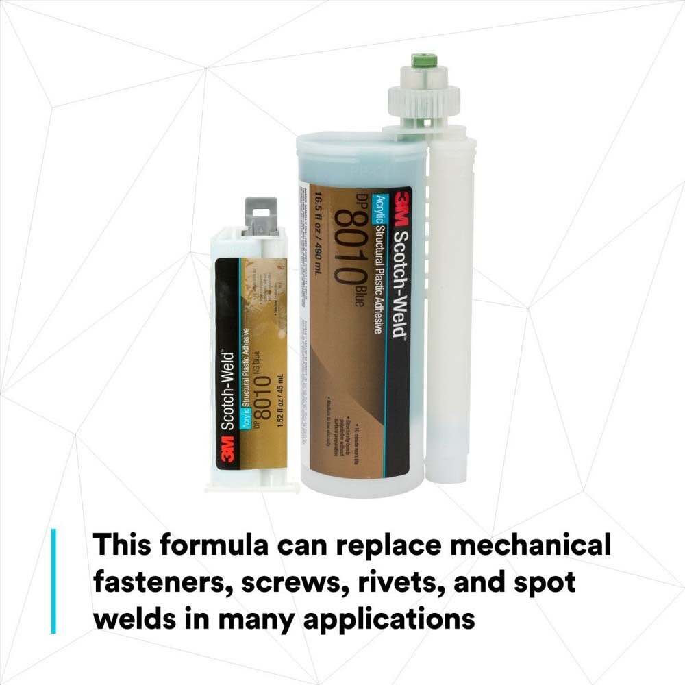 3M 8010 Scotch-Weld Structural Plastic Adhesive DP Blue for Plastic to Metal Bonding (45 mL Duo-Pak) (7100036717) - 5
