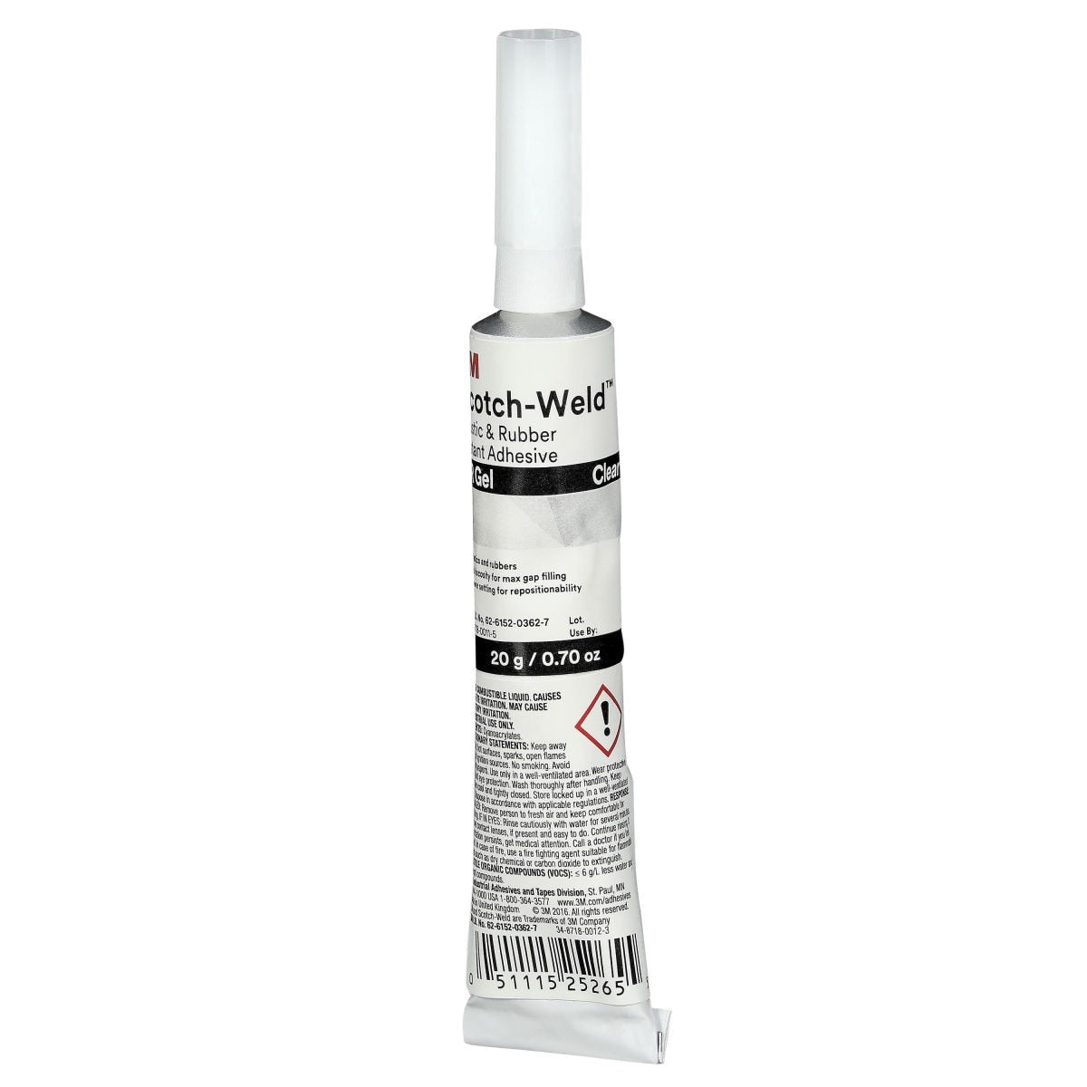 3M Scotch-Weld Plastic and Rubber Instant Adhesive PR Gel, Clear, 20 g Tube (PR GEL) (7100039255) (10 Pack) - 3