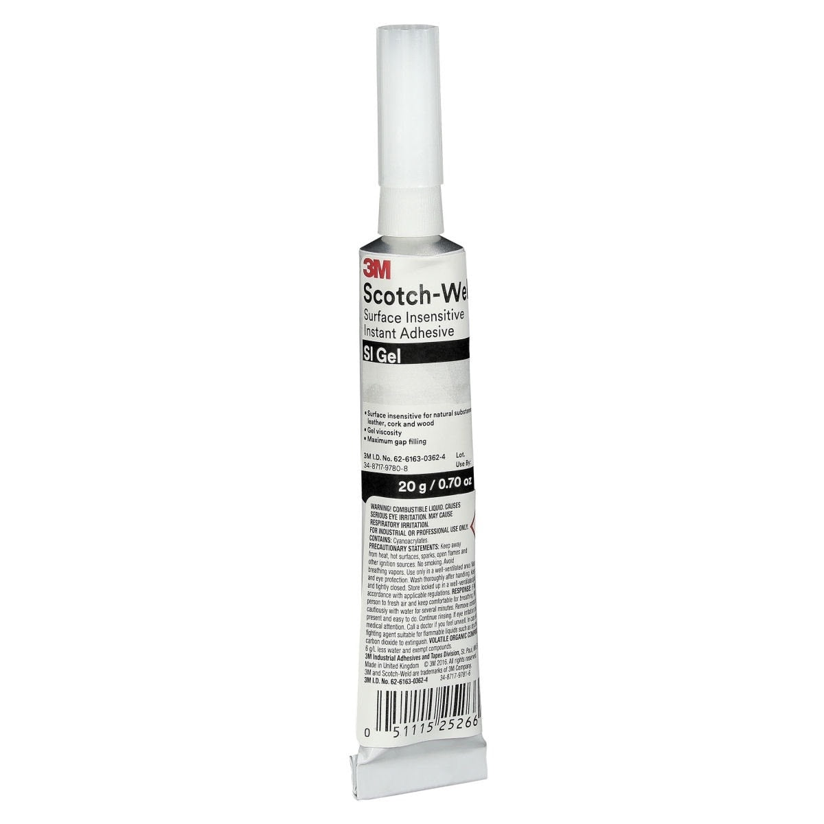 3M SI GEL Scotch-Weld Surface Insensitive Instant Adhesive SI Gel, Clear, 20 Gram (7100039258) (10 Pack)