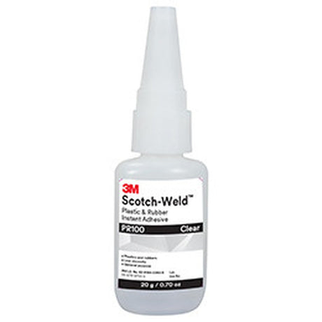 3M PR100 Plastic and Rubber Instant Adhesive, Clear, Low Viscosity, 20 g (0.70 oz) Bottle (7100039259) (10 Pack)