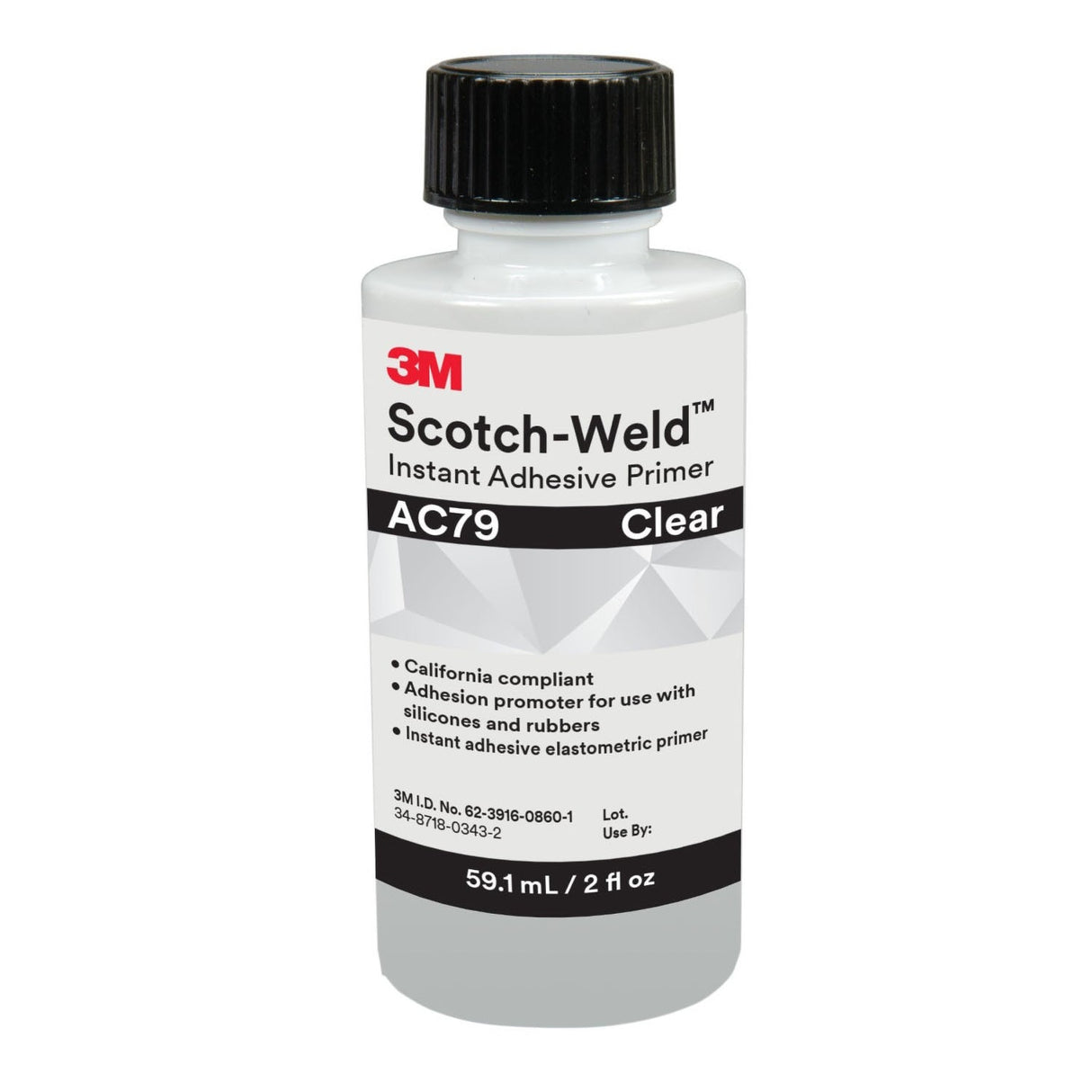 3M Scotch-Weld Instant Adhesive Primer, Clear, 2 fl oz Bottle (AC79) (7100039262) (10 Pack)