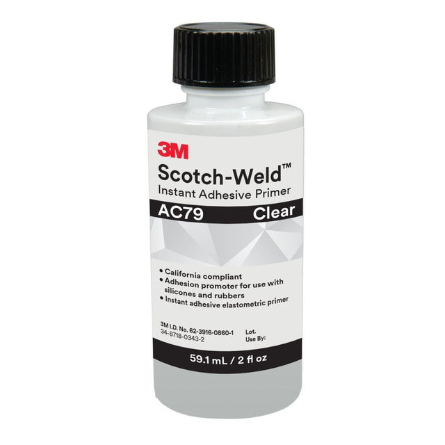 3M Scotch-Weld Instant Adhesive Primer, Clear, 2 fl oz Bottle (AC79) (7100039262) (10 Pack)