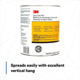 3M Quick Grip Filler Body Filler, Gray Paste, 1 gal Can (33181) (7100039451) (4 Pack) - 3