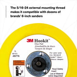 3M Hookit Abrasive Disc Pad, Medium Density Foam, Yellow, 6 in, 5/16-24 EXT (05776) (7100041779) (10 Pack) - 7