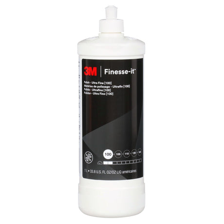 3M 100 Finesse-it Polish, Ultra Fine, White, 1 Liter Bottle (28696) (7100042116) (12 Pack)