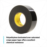 3M 226 Scotch Solvent Resistant Masking Tape, Black, 10.6 mil, 1-1/2 in x 60 yd (7100042803) (24 Pack) - 2