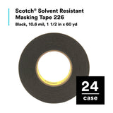 3M 226 Scotch Solvent Resistant Masking Tape, Black, 10.6 mil, 1-1/2 in x 60 yd (7100042803) (24 Pack) - 5