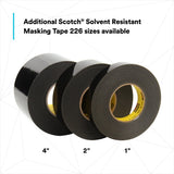 3M 226 Scotch Solvent Resistant Masking Tape, Black, 10.6 mil, 1-1/2 in x 60 yd (7100042803) (24 Pack) - 8