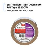 3M 1520CW Aluminum Foil Tape, Silver, 48 mm x 45.7 m, 3.2 mil (7100043715) (24 Pack) - 5