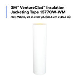 3M 1577CW-WM Insulation Jacketing Tape, Flat, White, 23 in x 50 yd, 1 Roll/Case (7100043741) - 2