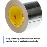 3M 1521CW Aluminum Foil Tape, Silver, 72 mm x 45.7 m, 2.8 mil (7100043752) (256 Pack) - 6
