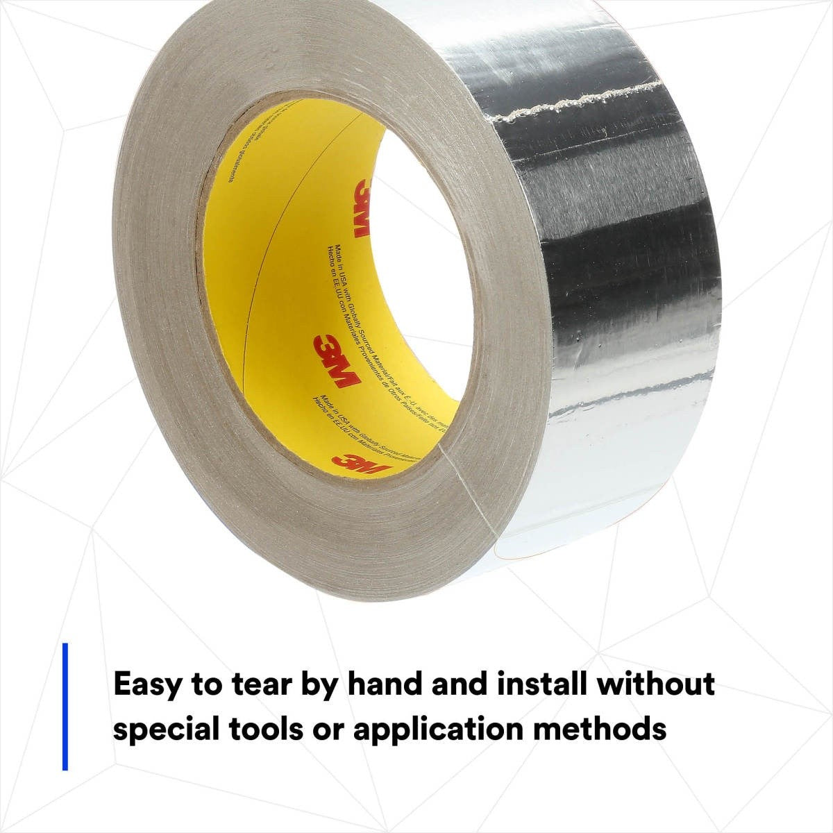3M 1521CW Aluminum Foil Tape, Silver, 48 mm x 45.7 m, 2.8 mil (7100043781) (576 Pack) - 5